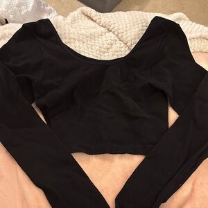 Black Fitted Crop Bodysuit